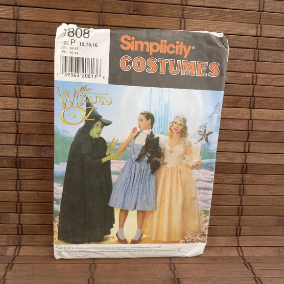 Simplicity Other - Wizard Of Oz Costume 12 Dorothy Dress 12 14 16 Witches Simplicity 7808 Pattern
